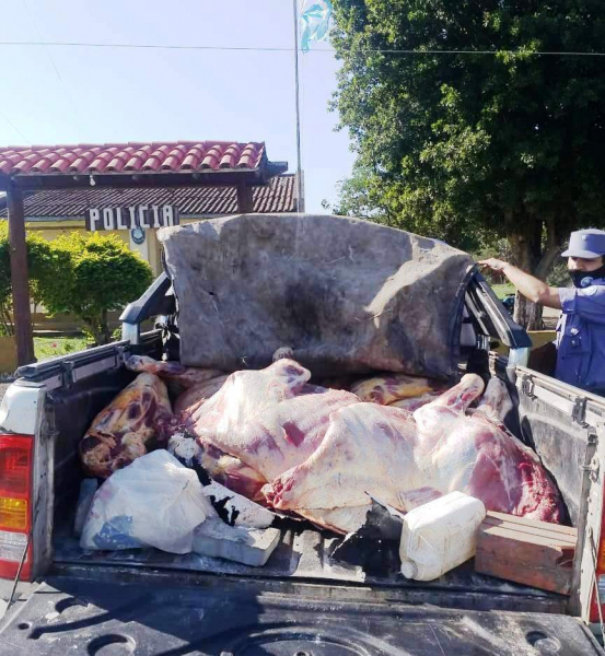 La Polica secuestr 300 kilos de carne vacuna y detuvo a un sujeto en Laish