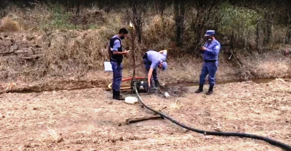 La Polica detect bombeo ilegal para desviar agua dulce del canal que provee al reservorio de Piran