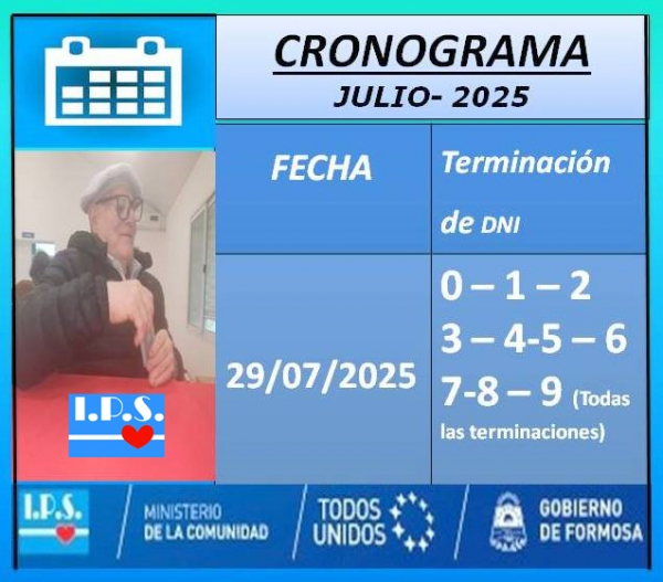 Cronograma - Julio de 2025