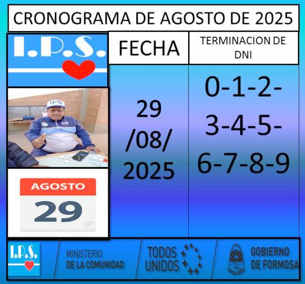 Cronograma de Pago- Agosto de 2025
