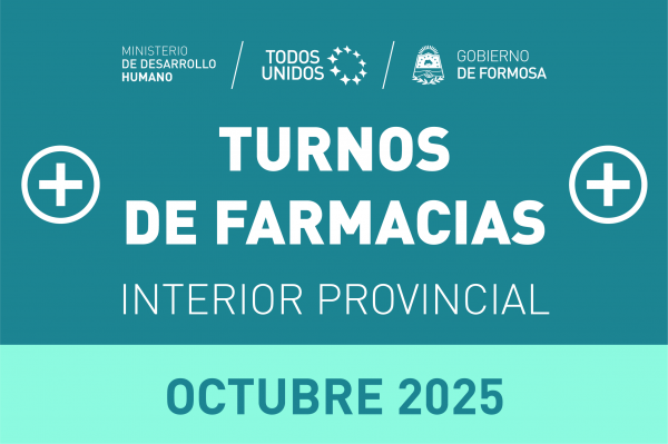 Farmacias - Interior provincial - Mes de octubre