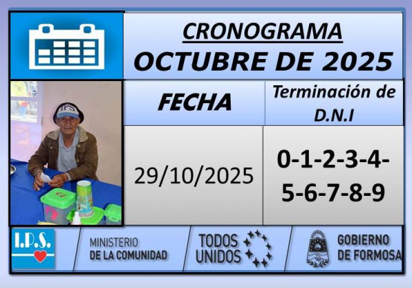 Cronograma de Pago - Octubre de 2025