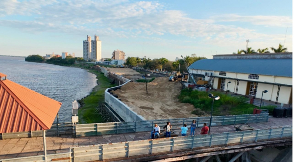La obra del muro de contenci�n en la Costanera capitalina se encuentra en su etapa final