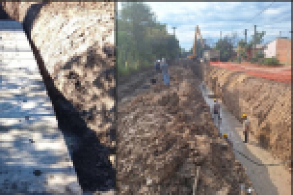 Con recursos provinciales, avanza una obra clave para reducir los anegamientos en la zona del Cincuentenario