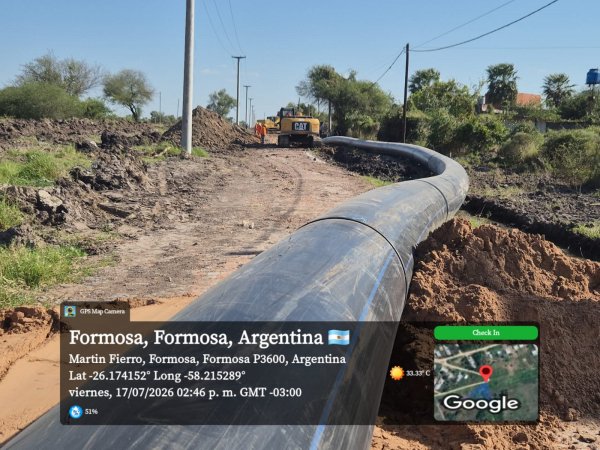 Con recursos propios, Formosa continúa una obra estratégica para mejorar la distribución de agua potable a más de 100 mil formoseños